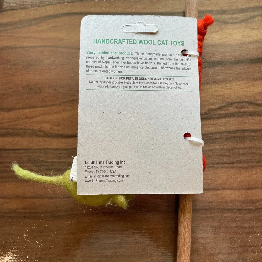 Le Sharma Wool Cat Teaser Toy